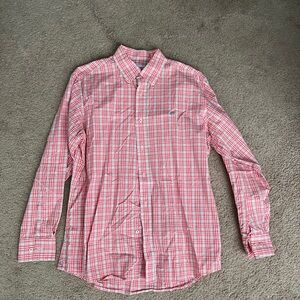 Southern Tide Red and White Checkered Shirt